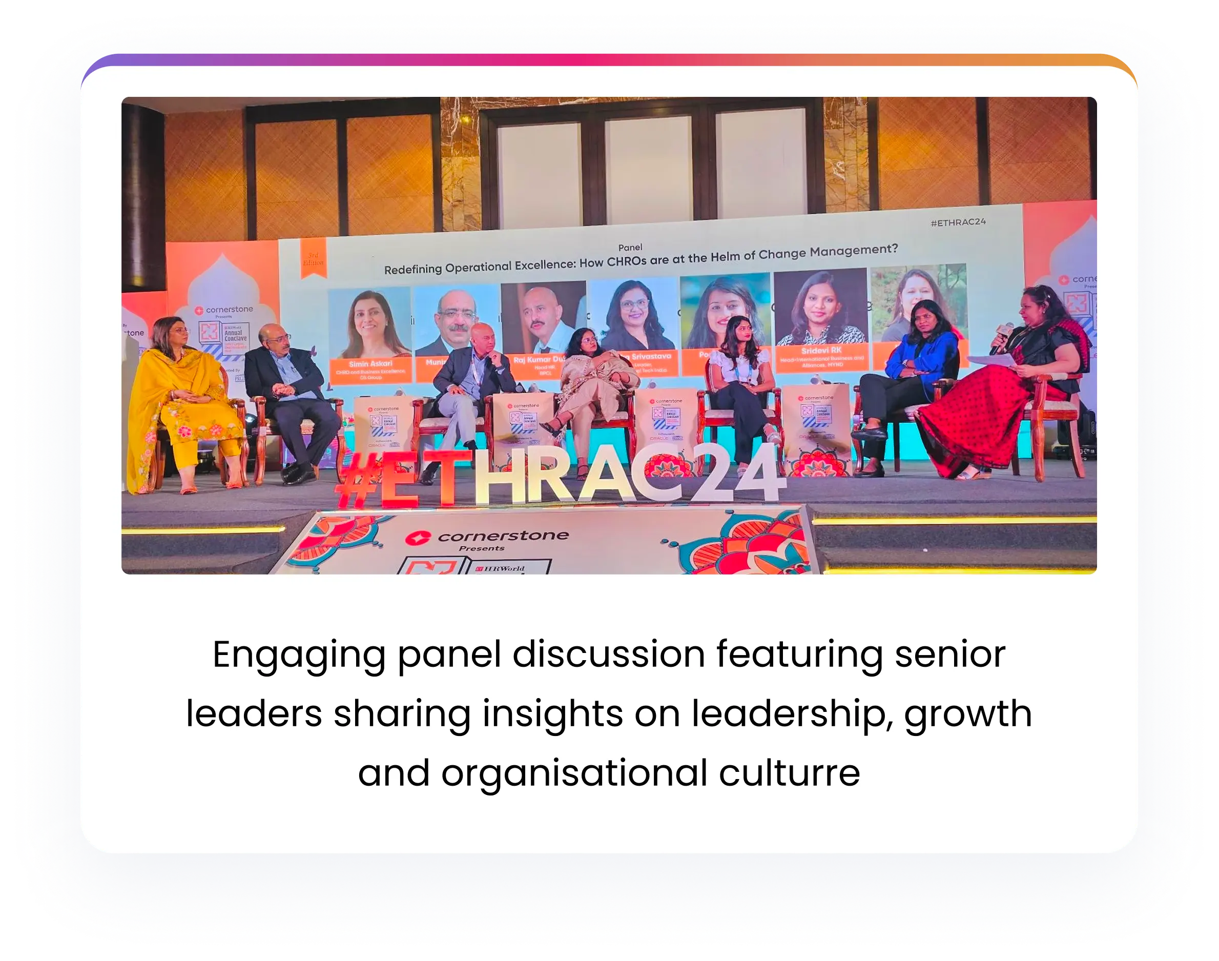 Engaging panel discussion featuring senior leaders sharing insights on leadership, growth and organisational culturre