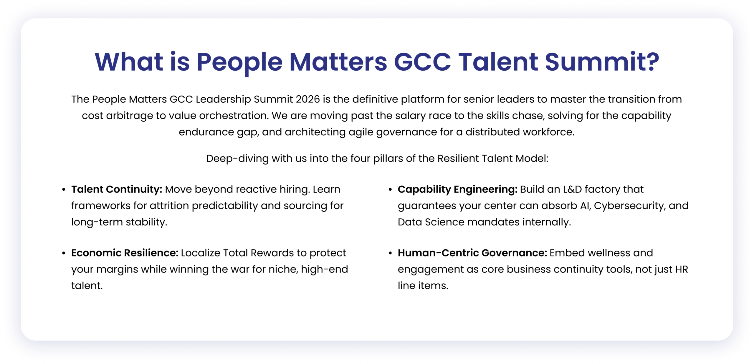 What is People Matters GCC Talent Summit?
