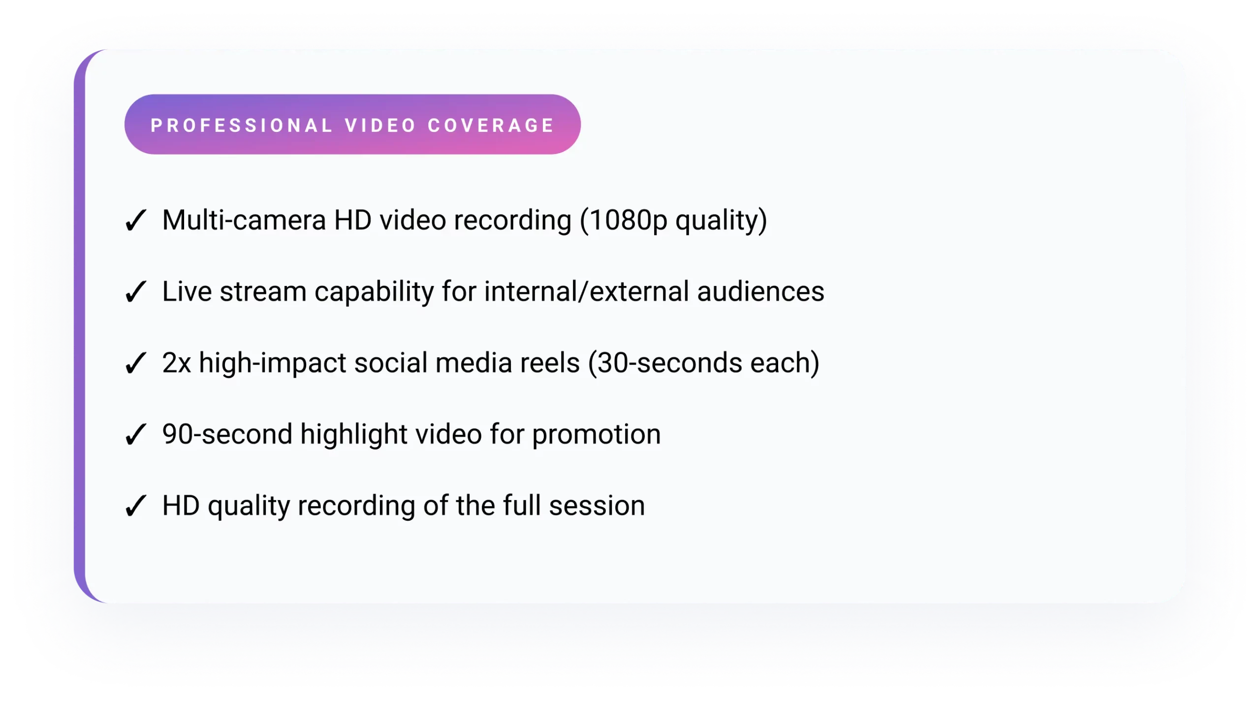 Proffesional Video Coverage