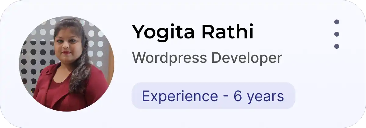 Yogita - WordPress Developer